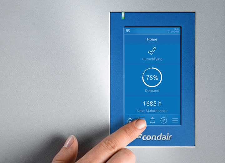 Humidifier touch screen controller