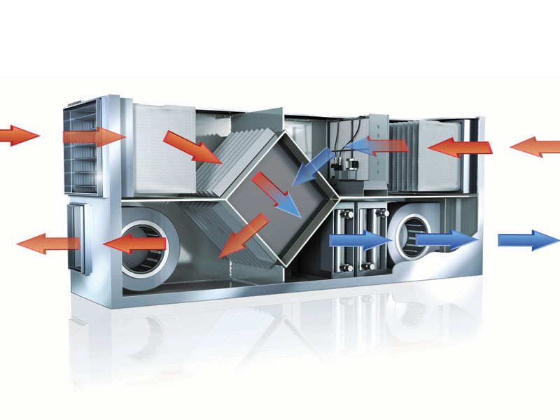 Exhaust air cooling with an evaporative humidifier