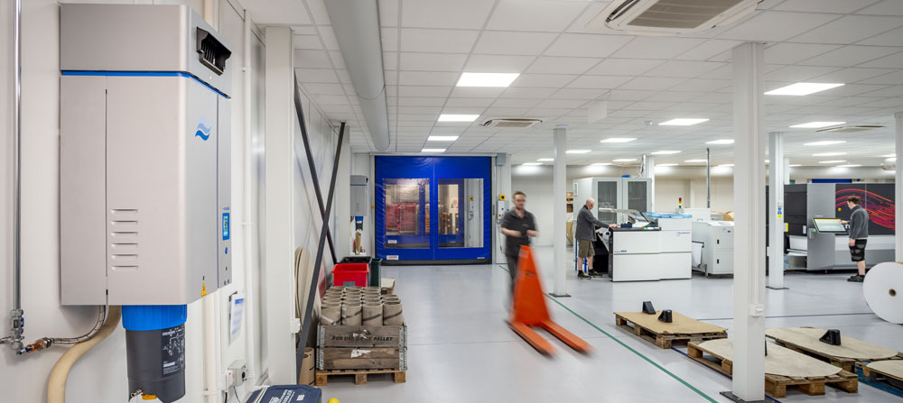 Each humidifier installed at Harrier is capable of delivering up to 8kg/h of steam from its integrated fan unit.